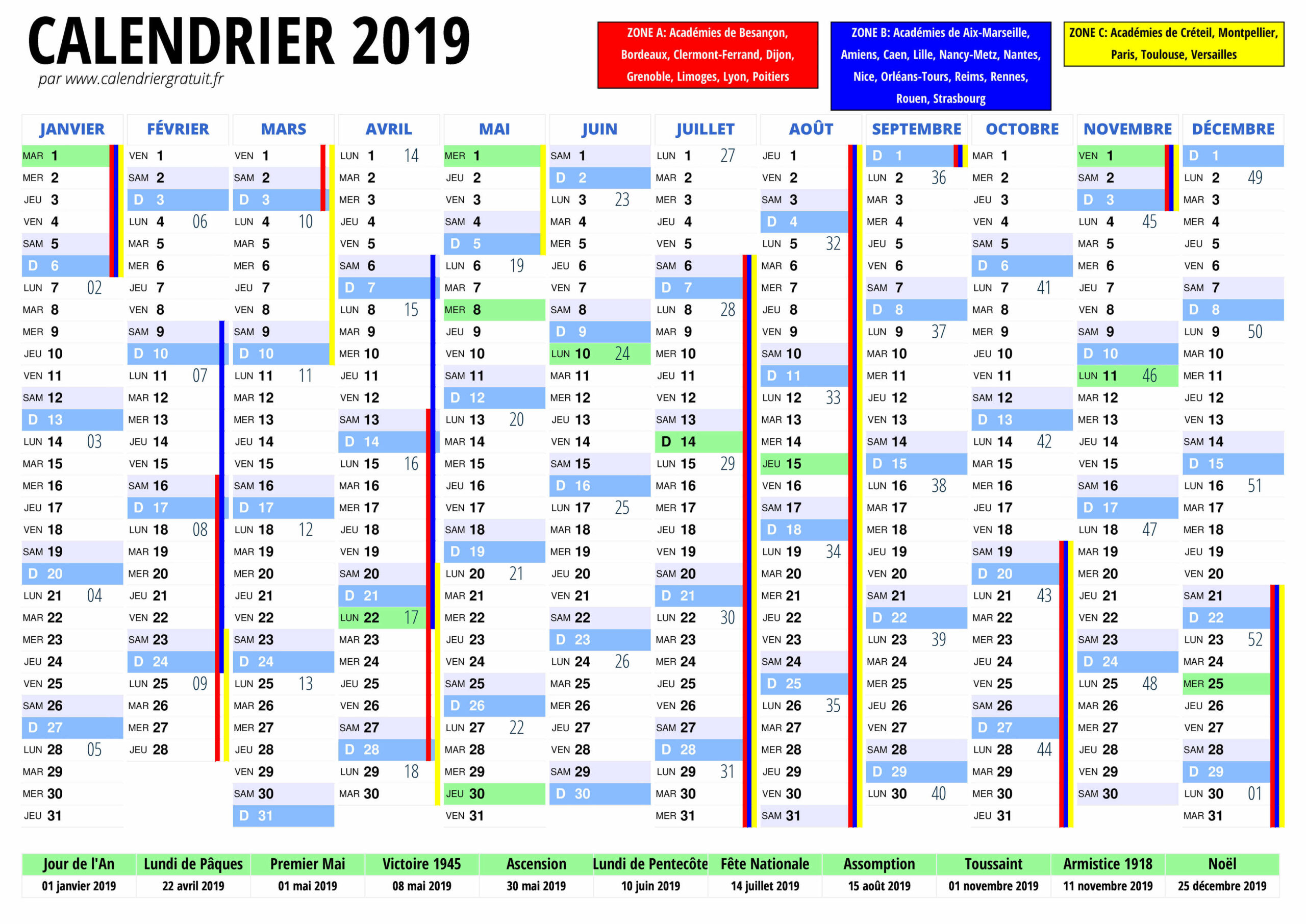 course à pied calendrier 2019